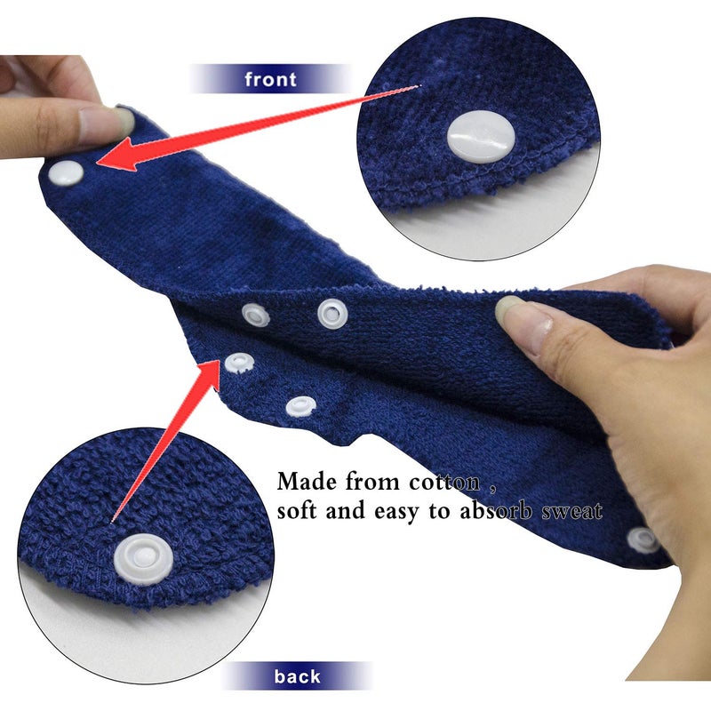 Alpurple 15 Pcs Cotton Washable Hard Hat Sweatband- Reusable Snap on Sweat Band Liner- Hard Hat Helmet Sweat Pads for Hard Hat Accessories - Image 1